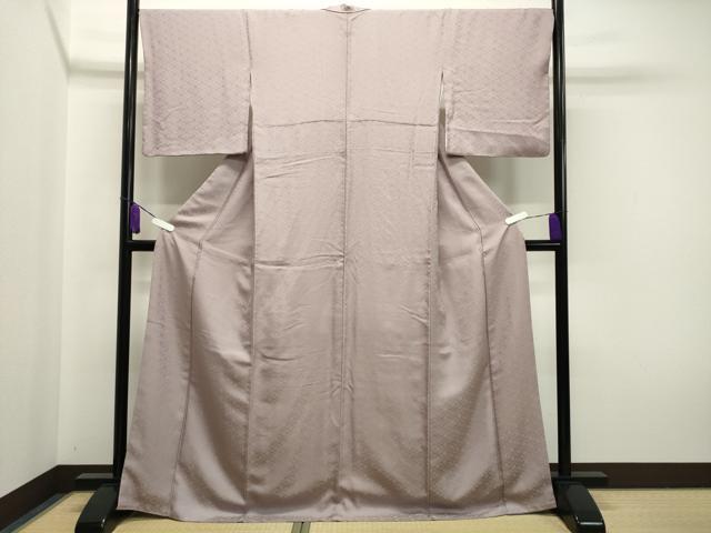 平和屋着物○黄金糸 お召 花唐草文 淡紅藤色 正絹 逸品 CAAY8087gh