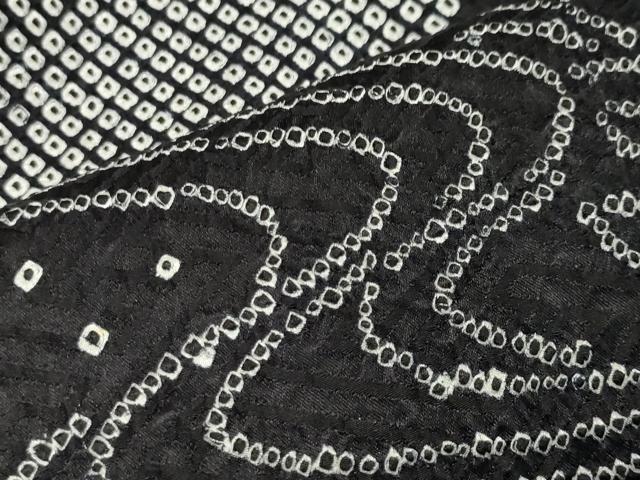 平和屋着物○訪問着 総絞り 流水花文 黒地 正絹 逸品 CAAY8096gh