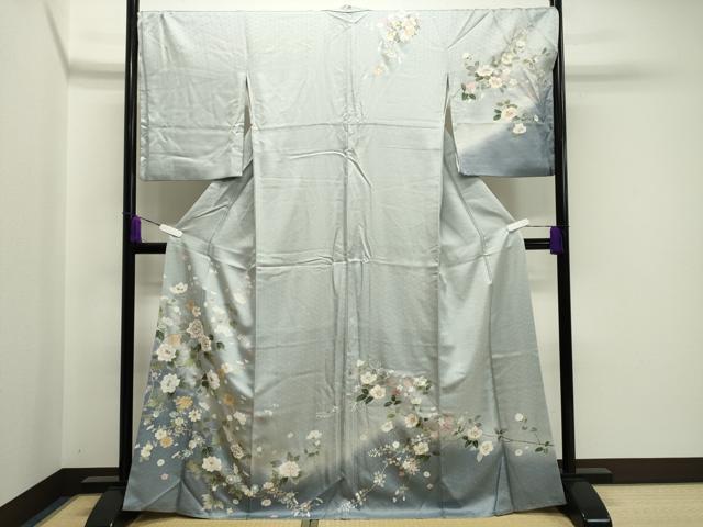 平和屋着物●訪問着　枝花文　暈し染め　金彩　正絹　逸品　CAAY8150gh