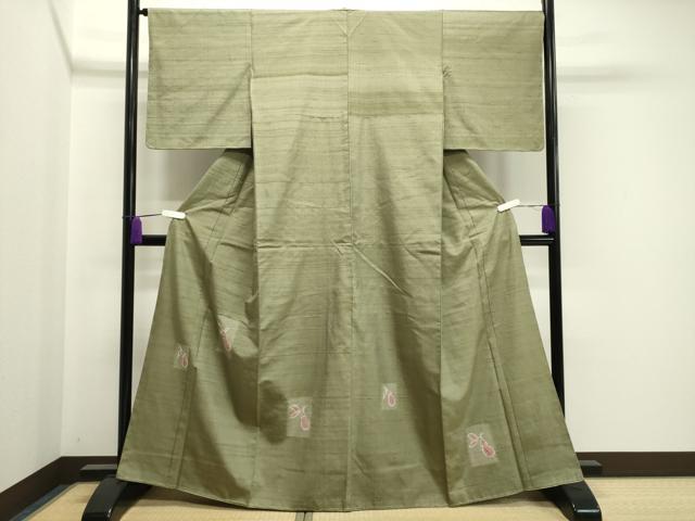 平和屋着物●色留訪問着　紬地　絞り　成り物　正絹　逸品　未使用　CAAY8151gh