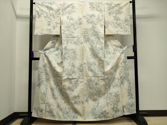 平和屋着物○上質な紬 草花文 正絹 逸品 CAAY8160gh