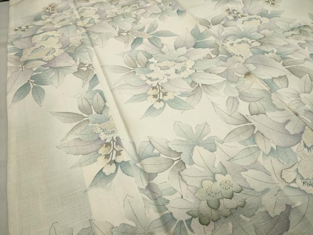 平和屋着物○上質な紬 草花文 正絹 逸品 CAAY8160gh