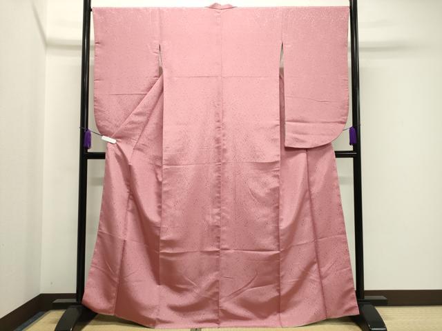 平和屋着物●小振袖　二尺袖　孔雀花文　紅梅色　金銀彩　洗える着物　未使用　CAAY8165gh