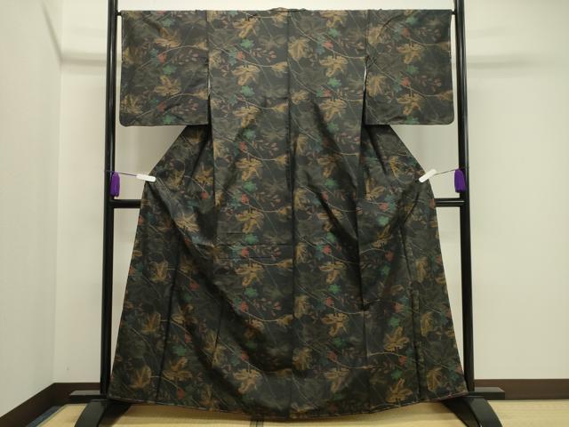 平和屋着物○本場大島紬 草花文 正絹 逸品 未使用 CAAY8189gh