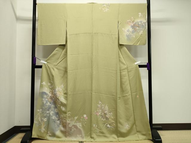 平和屋着物●訪問着　作家物　雪輪草花文　暈し染め　正絹　逸品　CAAY8212gh