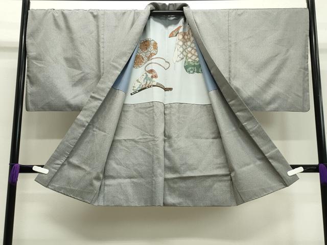 平和屋着物●男性　紬　アンサンブル　100亀甲　キングサイズ　正絹　逸品　CAAY8218gh