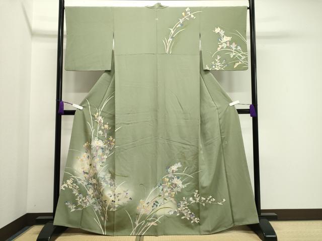 平和屋着物●本加賀友禅作家　畠山登　訪問着　枝花文　暈し染め　正絹　逸品　CAAY8224gh