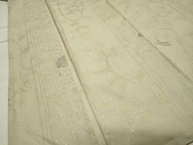 平和屋着物○上質な小紋 紬地 花唐草文 金彩 正絹 逸品 CAAY8347gh 小紋