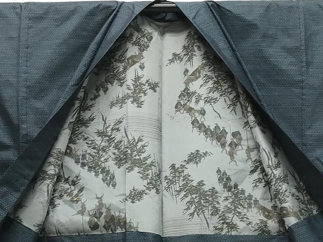 平和屋着物○男性 本場大島紬 アンサンブル・長襦袢セット 亀甲柄 正絹