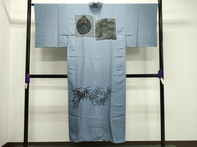 平和屋着物○男性 本場大島紬 アンサンブル・長襦袢セット 亀甲柄 正絹