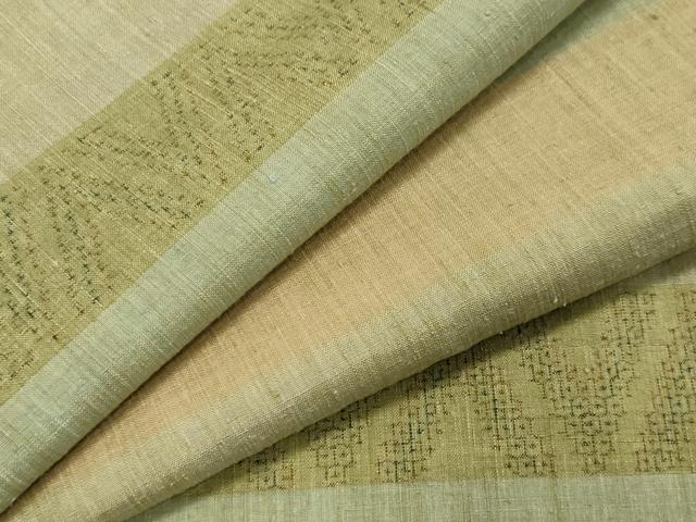平和屋着物●本場結城紬　重要無形文化財　120亀甲　横段文　やまと誂製　正絹　逸品　CAAY8371gh