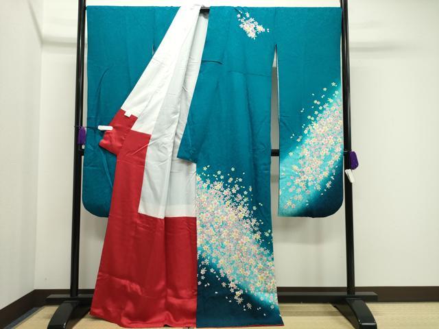 平和屋着物●豪華振袖　舞桜文　暈し染め　正絹　逸品　CAAY8385gh 平和屋着物○豪華振袖 舞桜文 暈し染め 正絹 逸品 CAAY8385gh 平和