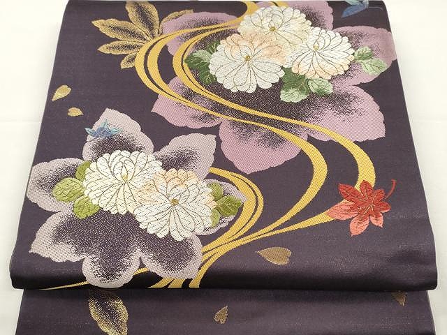 正絹黒留袖　流水花籠文　金彩　⑦( 訪問着、紬、袋帯なども出品) kimono-japan_obi-fkr-a028