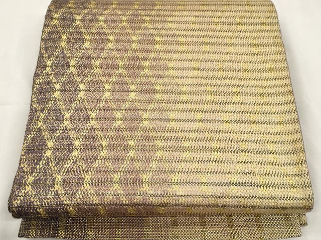 平和屋着物●ひなや工房　くむ・あむ・おる　伊豆蔵明彦　組織　全通柄袋帯　間道　正絹　逸品　CAAY9224yk