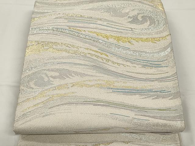 平和屋着物●綴れ　太鼓柄袋帯　流水文　金銀糸　正絹　逸品　CAAY9286yk