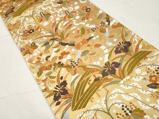 平和屋着物○六通柄袋帯 唐織 京西陣織 能宝錦 草花文