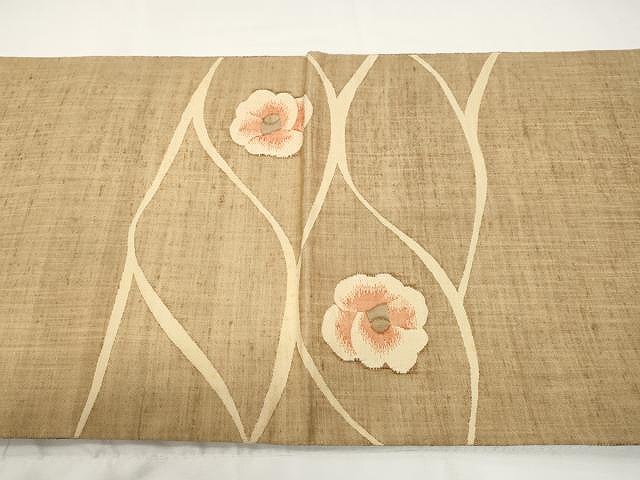 平和屋着物○太鼓柄袋帯 紬地 舞花文 正絹 逸品 CAAY9300yk 平和屋