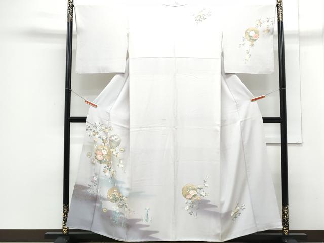 平和屋着物●訪問着　雪輪花文　暈し染め　金彩　正絹　逸品　CAAY9406th