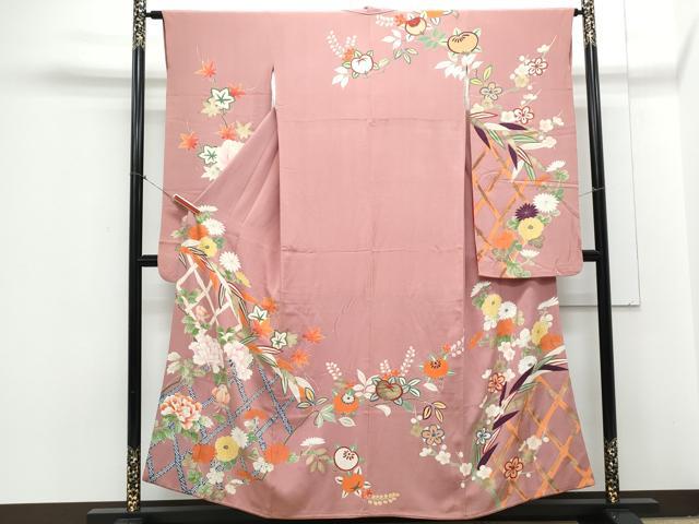 平和屋着物●豪華振袖　籬花文　金彩　正絹　逸品　CAAY9411th