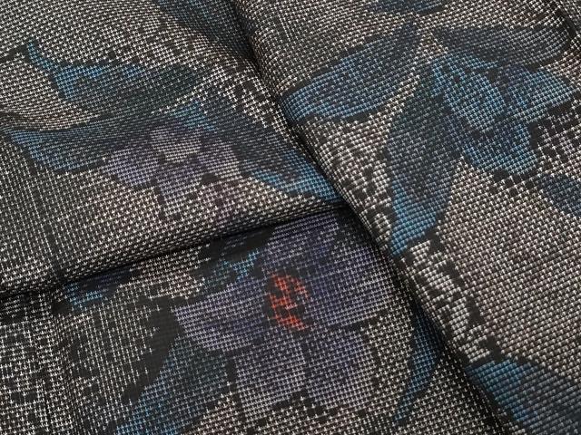 平和屋着物●本場大島紬　9マルキ　草花文　正絹　逸品　未使用　CAAY9417th