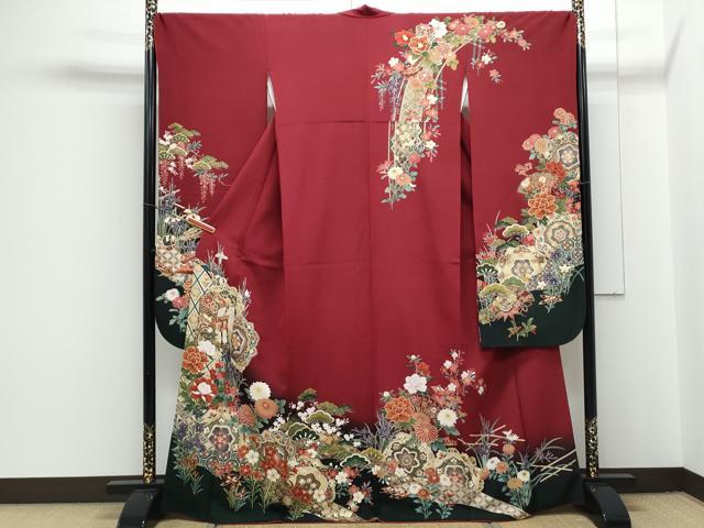 平和屋着物●豪華振袖　正倉院御所車花文　暈し染め　金彩　正絹　逸品　CAAY9418th