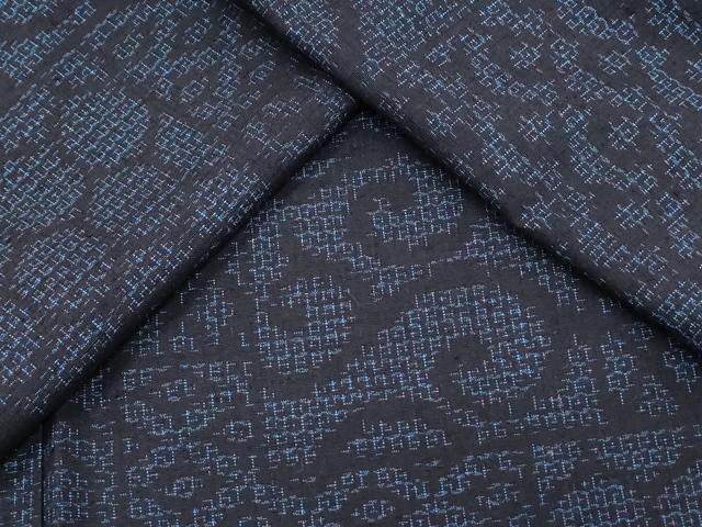 平和屋着物●結城紬　80亀甲　吉祥花文　正絹　逸品　CAAY9465th