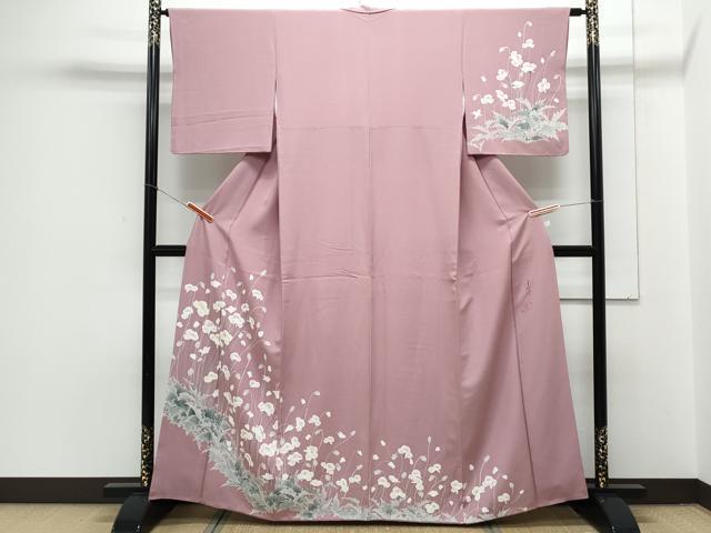 平和屋着物●訪問着　作家物　手描き　草花文　鈴乃屋扱い　正絹　逸品　CAAY9472th