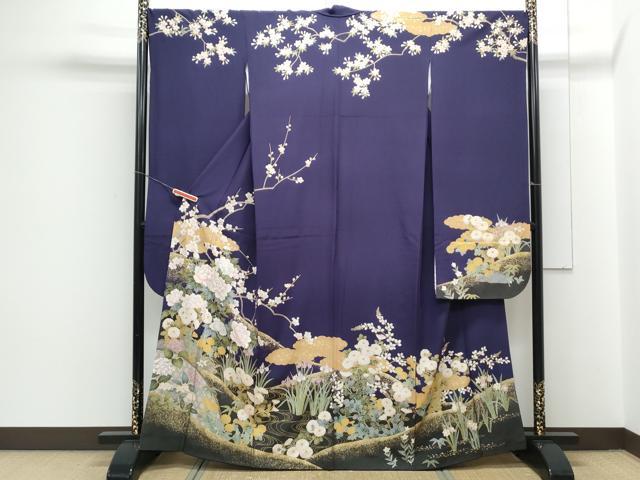 平和屋着物●豪華振袖　草花文　金彩　正絹　逸品　CAAY9477th