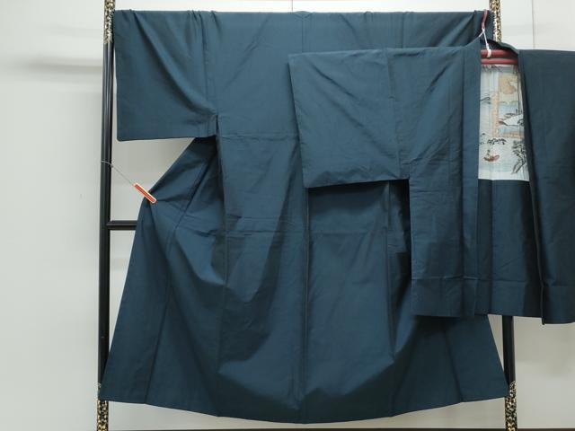 平和屋着物●男性　紬　色無地　アンサンブル　褐返色　正絹　逸品　CAAY9511th