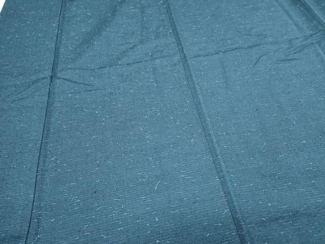 平和屋着物●男性　お召　アンサンブル　色無地　藍色　羽裏：鳥獣戯画　正絹　逸品　CAAY9561th 平和屋着物○男性 お召 アンサンブル 色無地 藍色 羽裏：鳥獣戯画 正絹