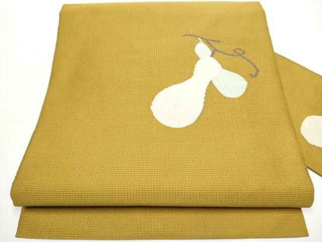 平和屋着物●八寸名古屋帯　すくい織　瓢箪　正絹　逸品　CAAY9623hy