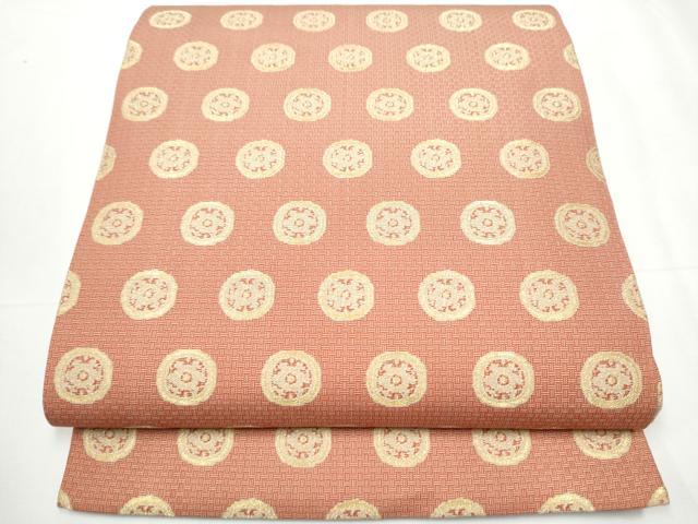 平和屋着物●龍村美術織物　九寸開き名古屋帯　糸屋輪宝手　金糸　正絹　逸品　CAAY9626hy