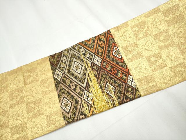 誉田屋源兵衛　九寸名古屋帯　美品　金糸　粋な柄　黒と金　セミフォーマルにも 誉田屋源兵衛 九寸名古屋帯 美品 金糸 粋な柄 黒と金