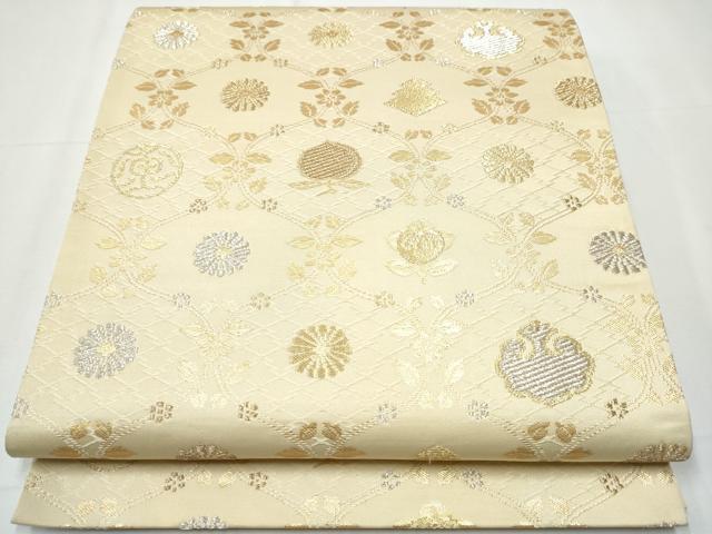 平和屋着物＊夏物 六通柄袋帯 草葉文 銀糸 正絹 逸品 CAAW9054oy 袋帯