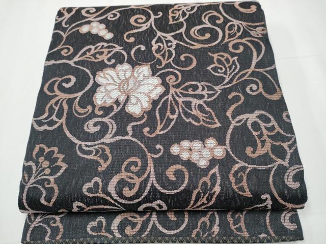 平和屋着物●スリーシーズン　春夏秋　六通柄袋帯　葡萄蔦の葉文　正絹　逸品　CAAY9682hy