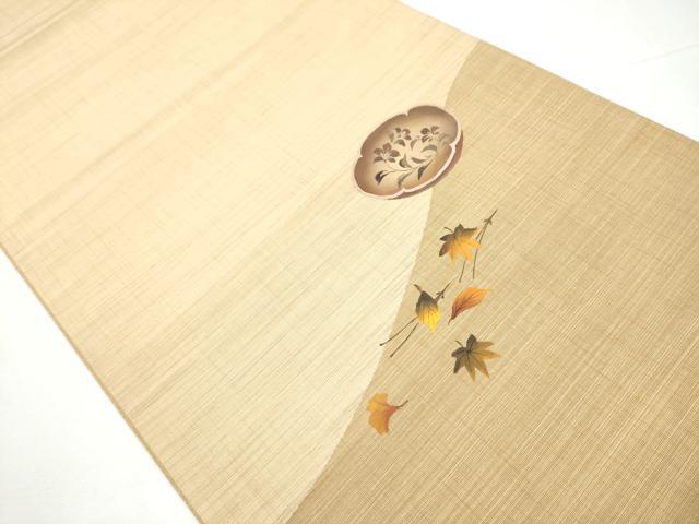 平和屋着物●太鼓柄袋帯　作家物　陶器花文　正絹　逸品　CAAY9691hy 平和屋着物○太鼓柄袋帯 作家物 陶器花文 正絹 逸品 CAAY9691hy