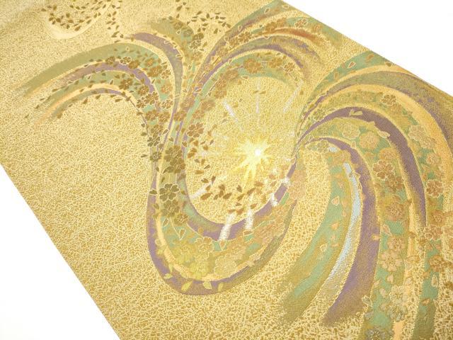 平和屋着物○両面 六通柄袋帯 桜輝 金銀糸 正絹 逸品 CAAY9713hy