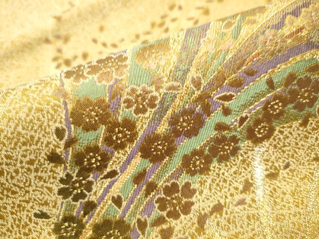 平和屋着物○両面 六通柄袋帯 桜輝 金銀糸 正絹 逸品 CAAY9713hy