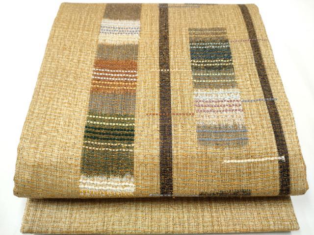 平和屋着物▽スリーシーズン　春夏秋　六通柄袋帯　霞文　銀糸　正絹　逸品　未使用　CAAY9751hy