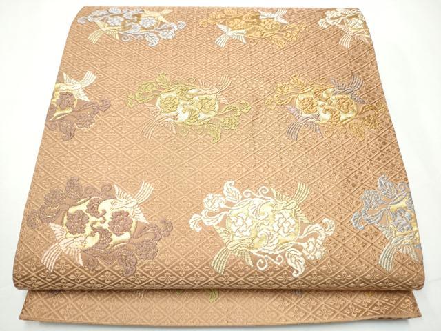 平和屋着物●六通柄袋帯　唐織　花鳥唐草文　金糸　正絹　逸品　CAAY9777hy