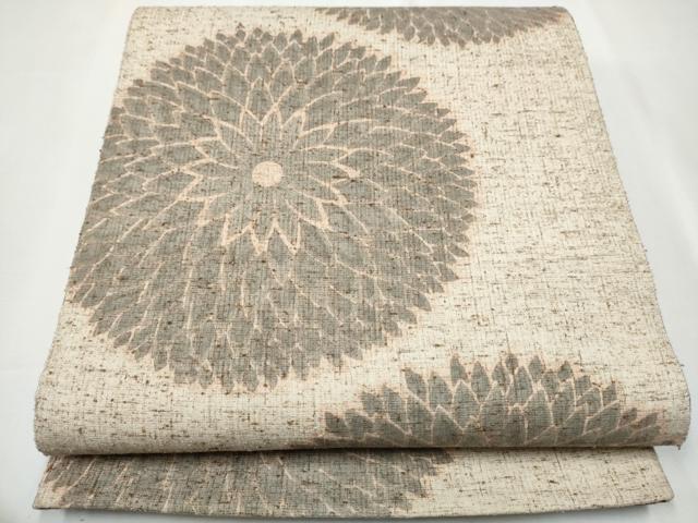 平和屋着物●全通柄袋帯　ぜんまい紬　菊　正絹　逸品　CAAY9785hy