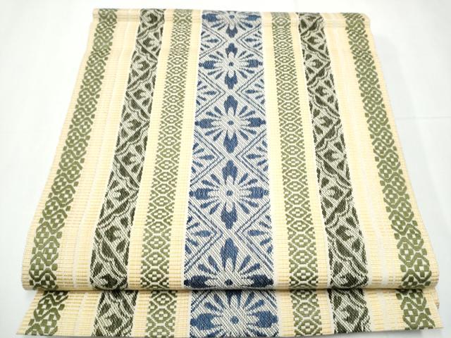 平和屋着物●本場筑前博多織　八寸名古屋帯　花間道　正絹　逸品　CAAY9796hy_1