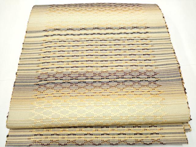 平和屋着物●八寸名古屋帯　紬地　花織　正絹　逸品　CAAY9822hy