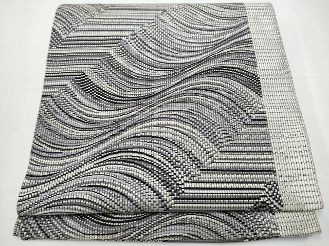 平和屋着物●本場筑前博多織　八寸名古屋帯　霞文　正絹　逸品　CAAY9825hy