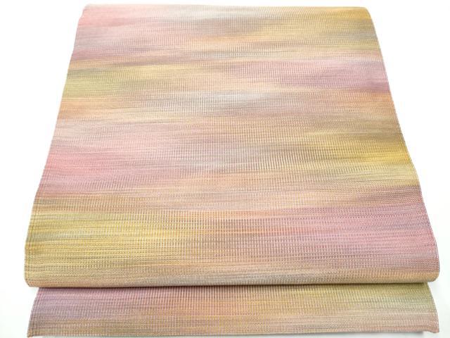 平和屋着物●京都の和装業の老舗一門　千切屋　爪掻き本綴れ　八寸名古屋帯　霞文　正絹　逸品　CAAY9833hy