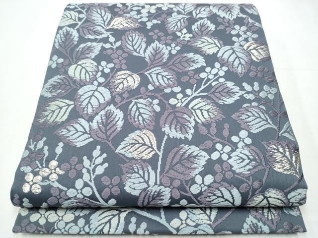 平和屋着物●六通柄袋帯　唐織　枝花文　銀糸　正絹　逸品　CAAY9873hy