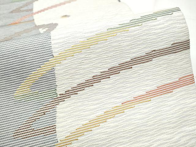 平和屋着物○両面 六通柄袋帯 抽象文 正絹 逸品 CAAY9901hy