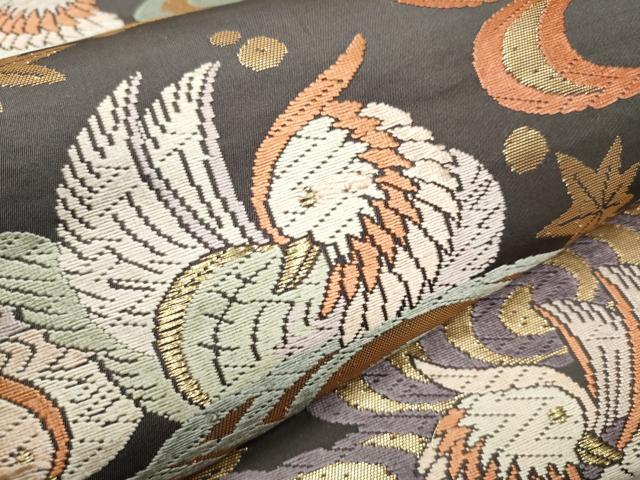 平和屋着物○六通柄袋帯 唐織 鴛鴦観世水文 金糸 正絹 逸品 CAAY9907hy