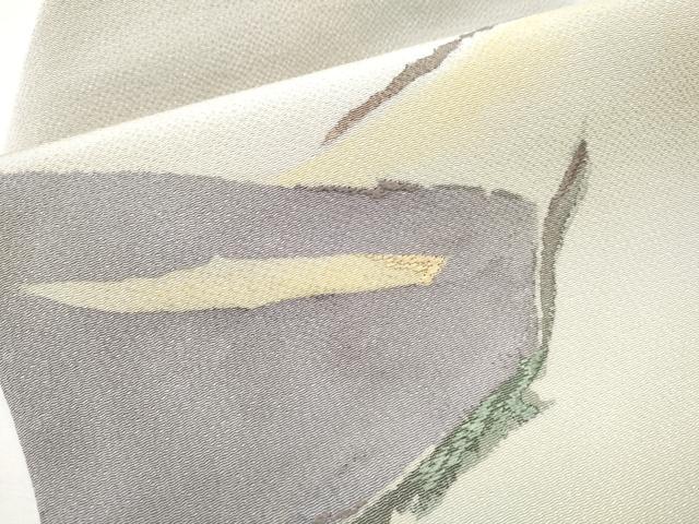 平和屋着物○九寸名古屋帯 刺繍 抽象文 金彩 鬼しぼ縮緬 正絹