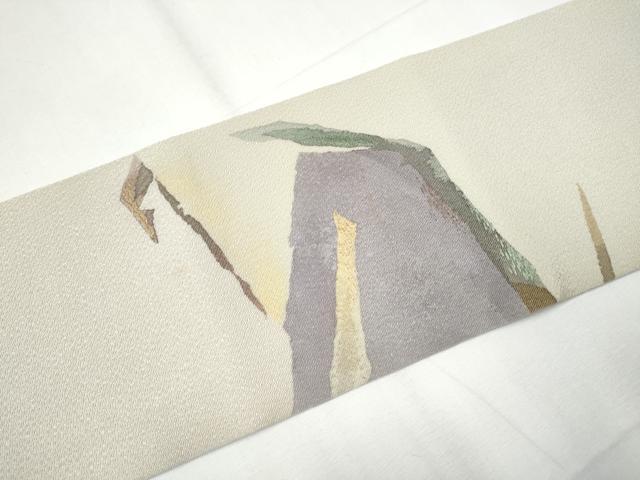 平和屋着物○九寸名古屋帯 刺繍 抽象文 金彩 鬼しぼ縮緬 正絹
